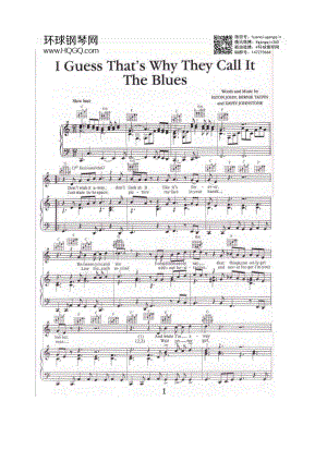 I GUESS THAT'S WHY THEY CALL IT THE BLUES(选自《Love song 原版钢琴谱17首》) 钢琴谱.docx