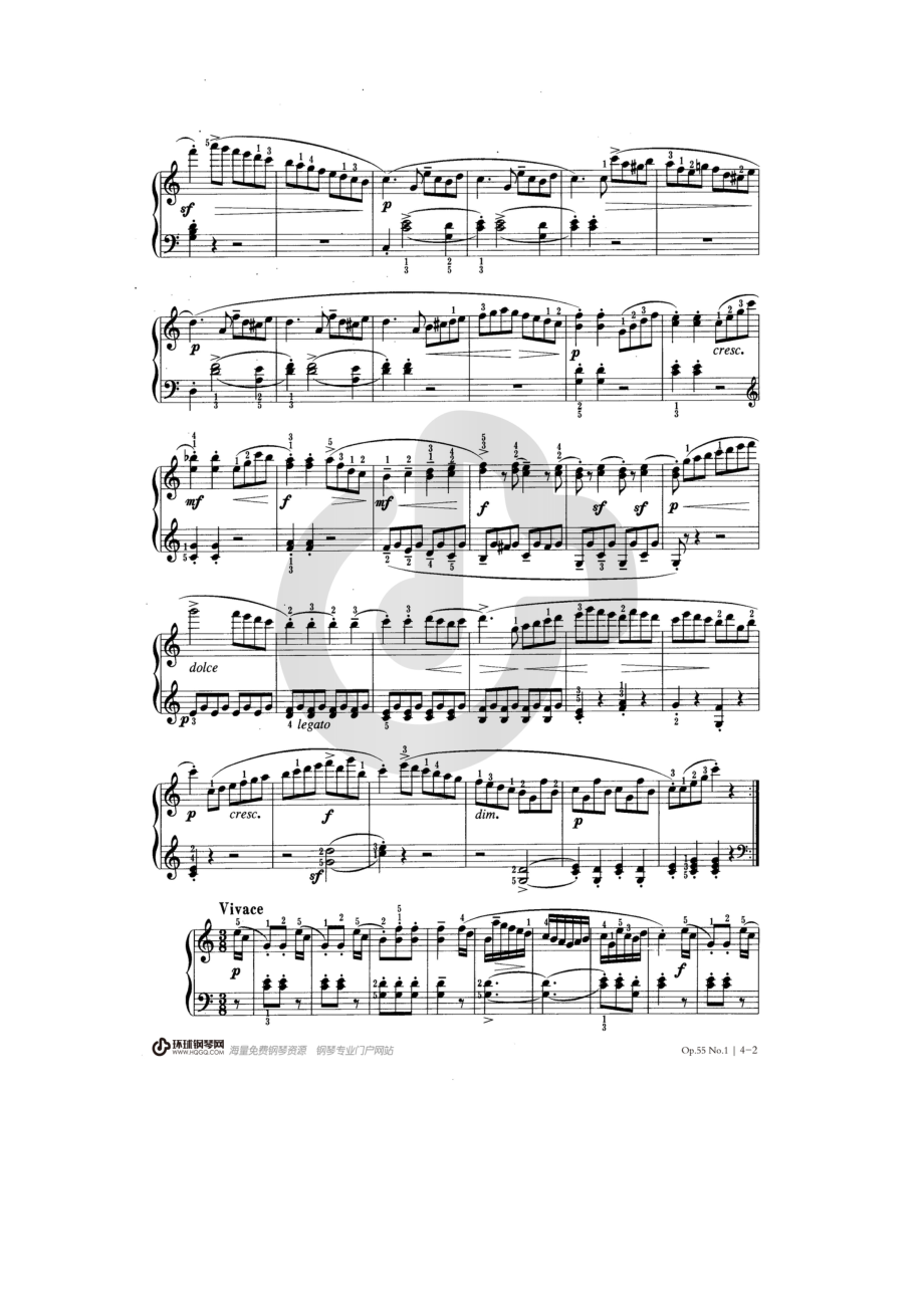 库劳C大调小奏鸣曲Op.55No.1 钢琴谱.docx_第2页