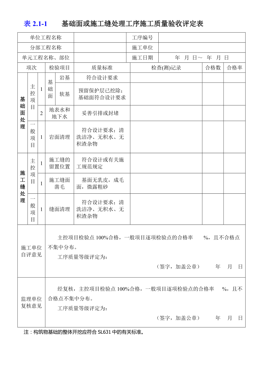 普通混凝土工序施工质量及单元工程施工质量验收评定表.doc_第2页