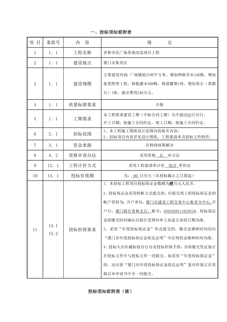 杏林市民广场景观改造项目工程施工组织设计.doc_第1页