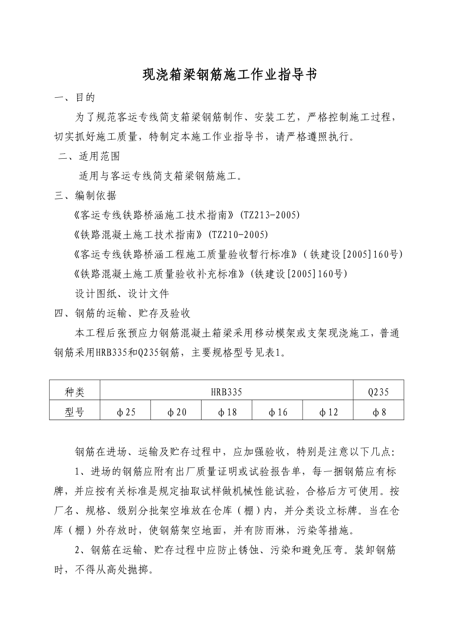 现浇箱梁钢筋施工作业指导书34页.doc_第1页