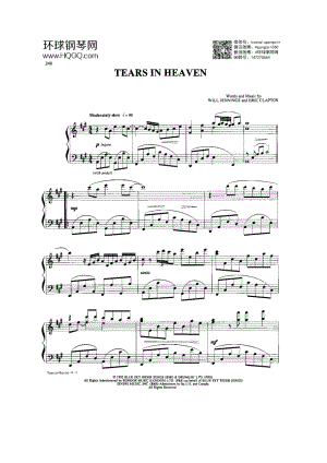 TEARS IN HEAVEN（选自《77首Dan Coates 流行情调钢琴谱》） 钢琴谱.docx