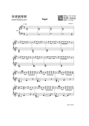 Sugar（钢琴版） 钢琴谱.docx