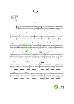 押尾桑 Fight吉他谱六线谱高清版指弹吉他谱 吉他谱.docx