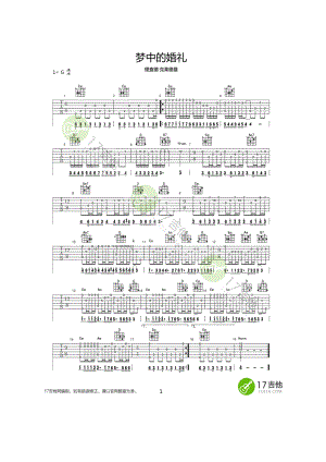 梦中的婚礼吉他谱六线谱 G调高清指弹独奏谱改编自理查德·克莱德曼钢琴曲《梦中的婚礼》指弹演示及教学17吉他网梁海彬老师学习的朋友请参考视频 吉他谱.docx