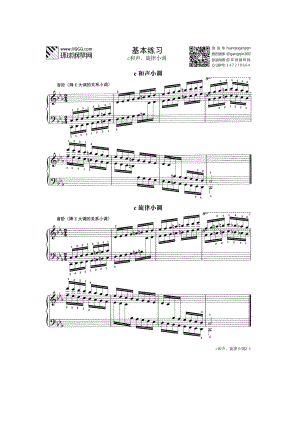 基本练习 第十套 c和声、旋律小调（选自武汉音乐学院钢琴考级教程八级） 钢琴谱.docx