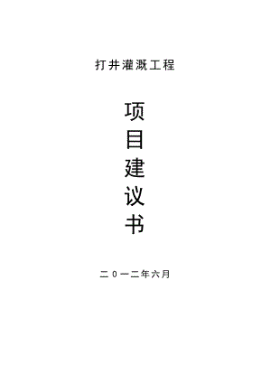 打井灌溉工程项目建议书.doc