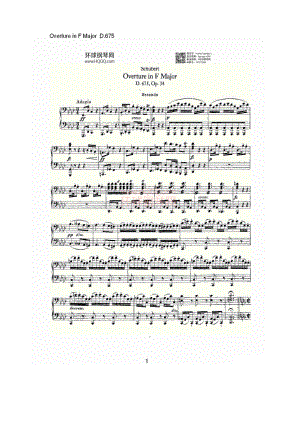 Overture in F Major D.675（Ｆ大调序曲 D.675） 钢琴谱.docx