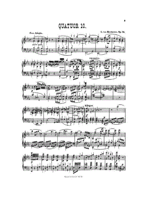 降E大调第十弦乐四重奏 String Quartet No.10 in E 钢琴谱.docx