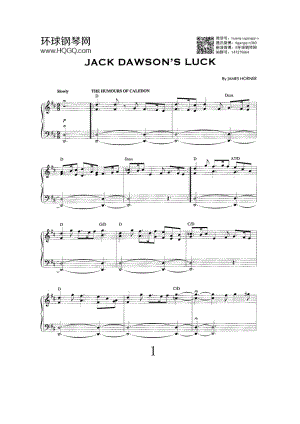 JACK DAWSON'S LUCK（选自《Titanic《泰坦尼克号》电影原声钢琴谱合集18首》） 钢琴谱.docx