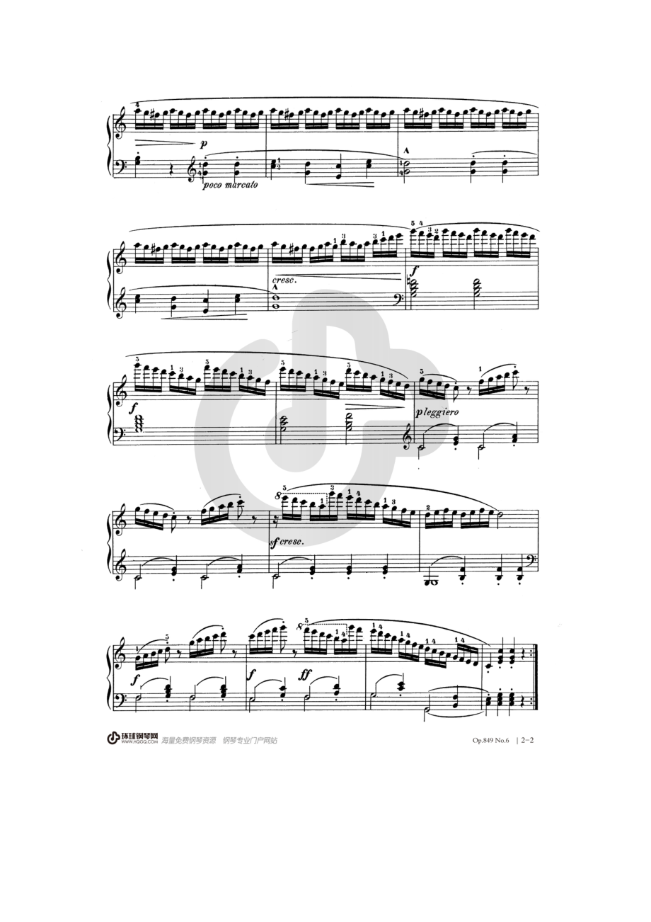 车尔尼《流畅练习曲 Op.849》——No.6 钢琴谱.docx_第2页