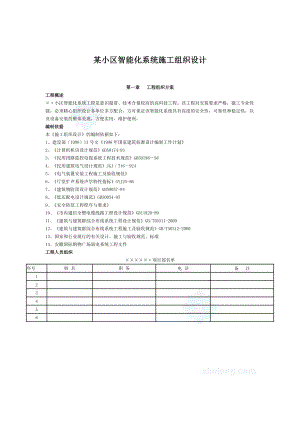 某小区智能化系统施工组织设计.doc