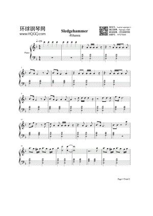 Sledgehammer（《星际迷航3：超越星辰》主题曲） 钢琴谱.docx