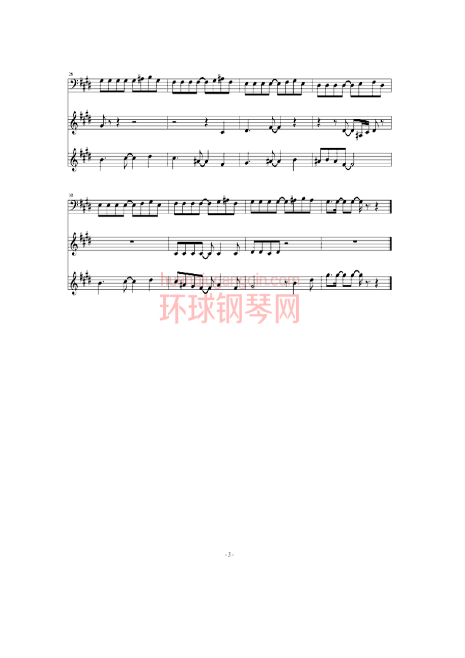 FC快打旋风2关背景曲 钢琴谱.docx_第3页