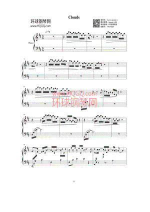Clouds钢琴谱 钢琴谱.docx