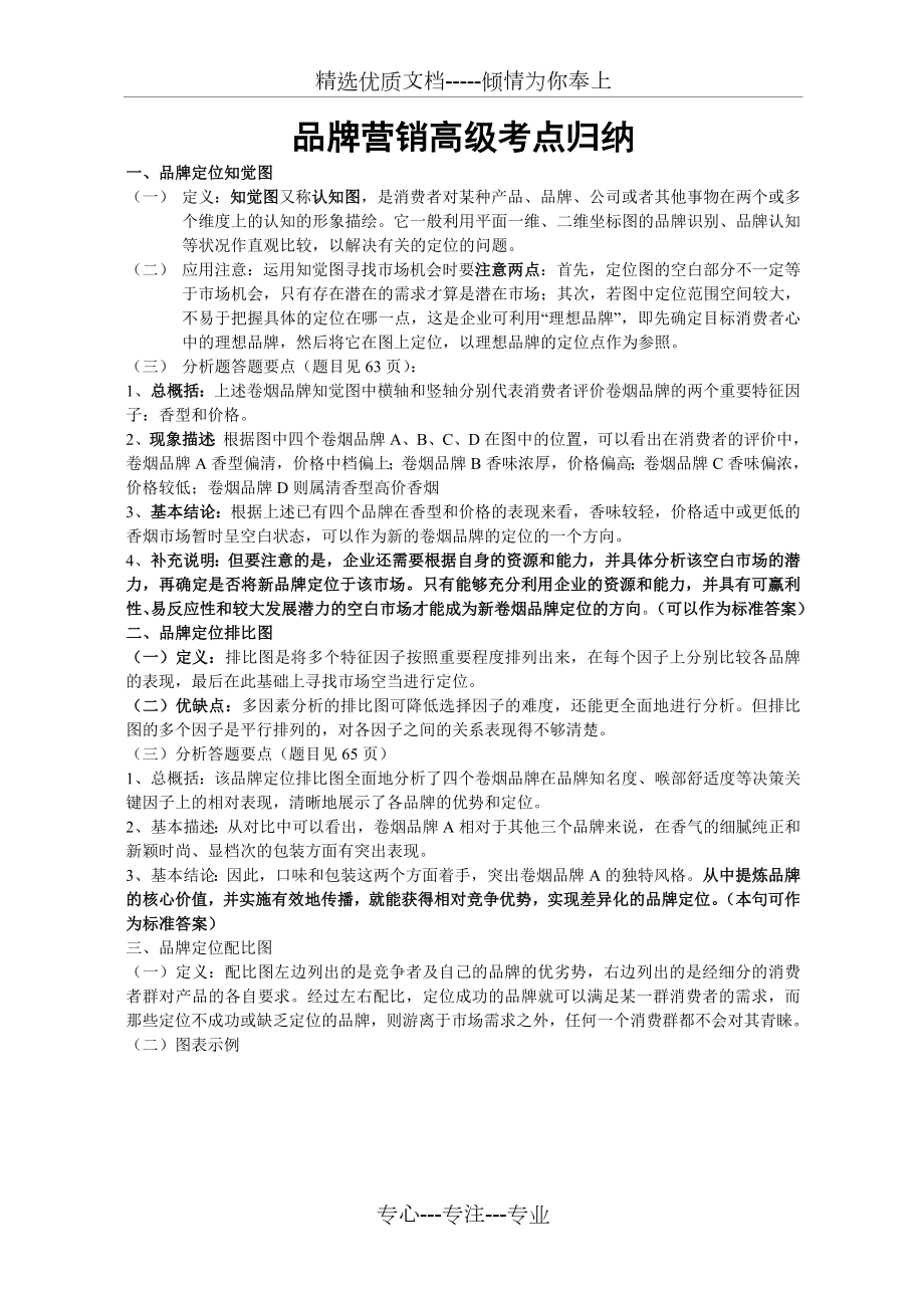 品牌营销高级考点归纳.doc_第1页