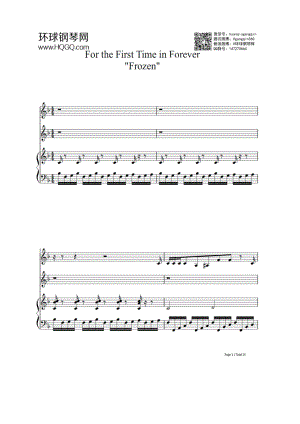 For the First Time in Forever（动画电影《冰雪奇缘》插曲 ） 钢琴谱.docx
