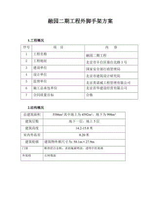 框架结构 宾馆外脚手架方案.doc