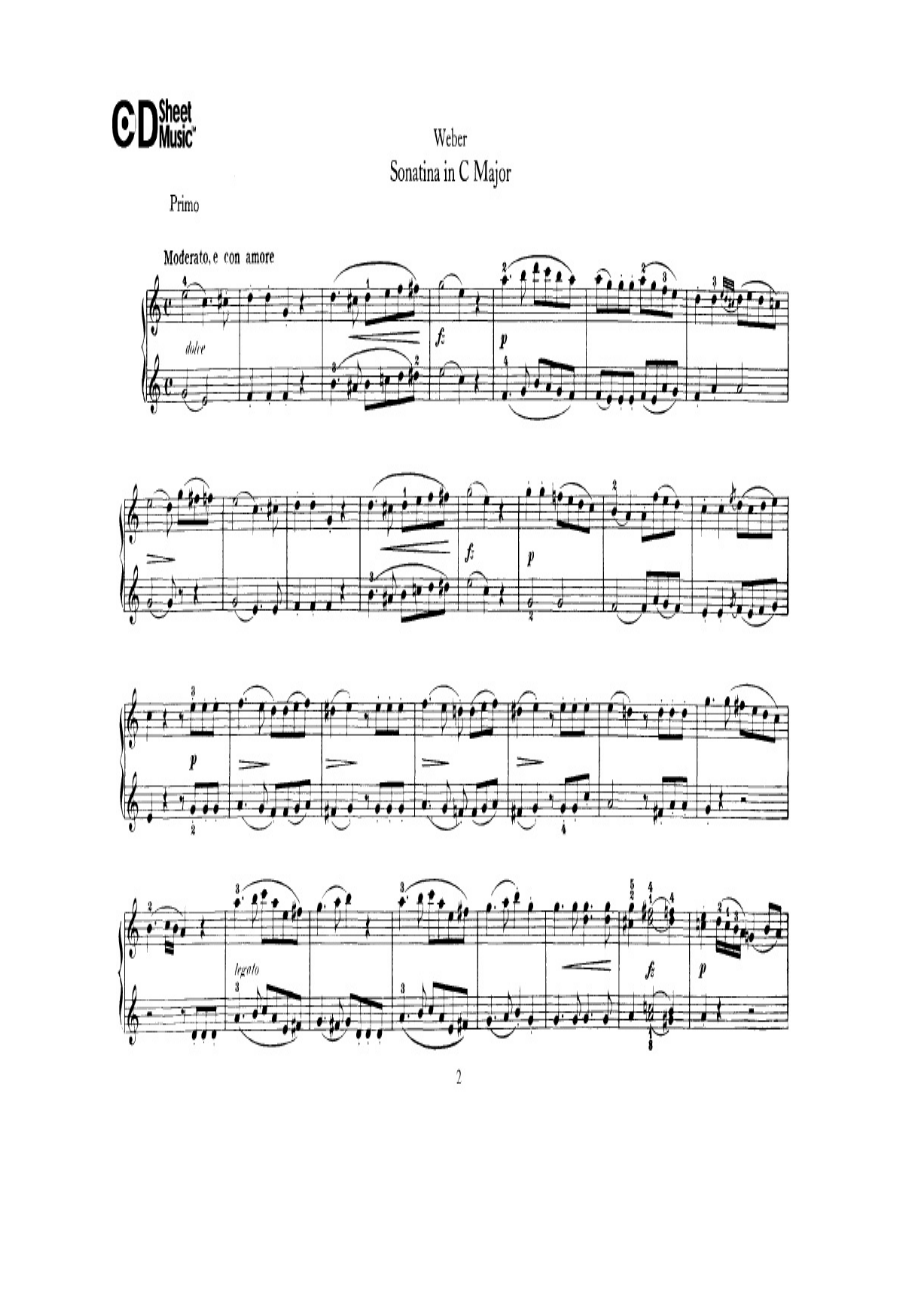 C大调钢琴小奏鸣曲 Sonatine in C Major 钢琴谱.docx_第2页