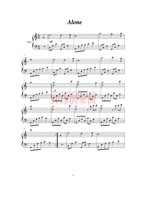 动漫原声《Alone》 钢琴谱.docx