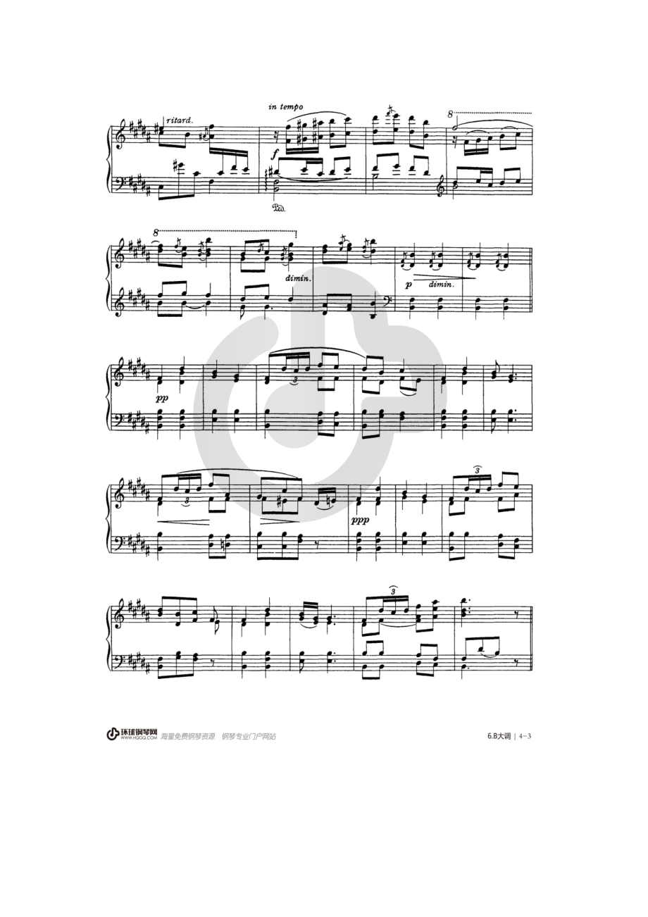B大调（选自8首幽默曲）钢琴谱乐谱.docx_第3页