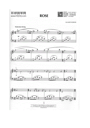 ROSE（选自《Titanic《泰坦尼克号》电影原声钢琴谱合集18首》） 钢琴谱.docx