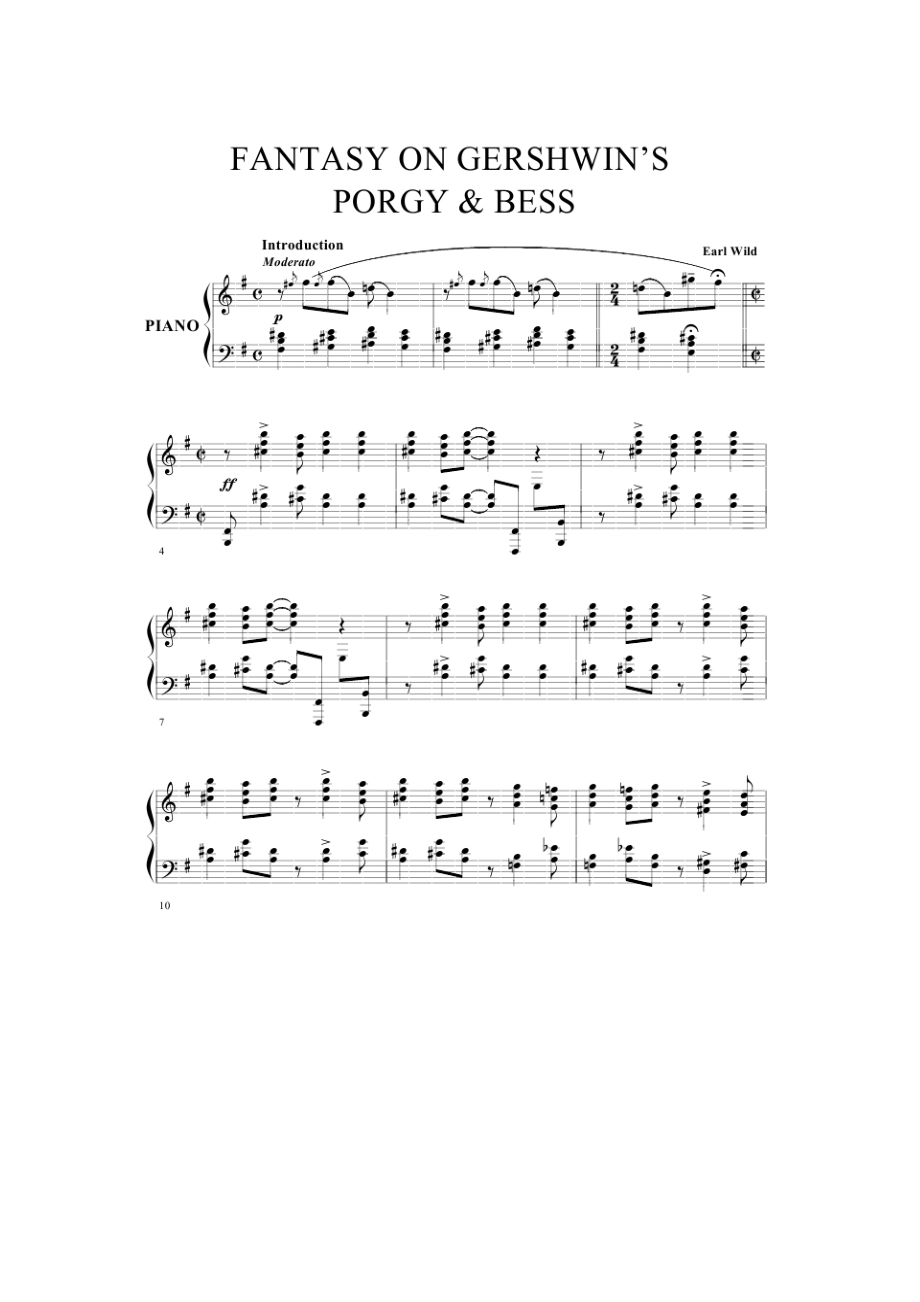 波吉与贝丝幻想曲 Fantasy on Porgy and Bess 钢琴谱_1.docx_第1页