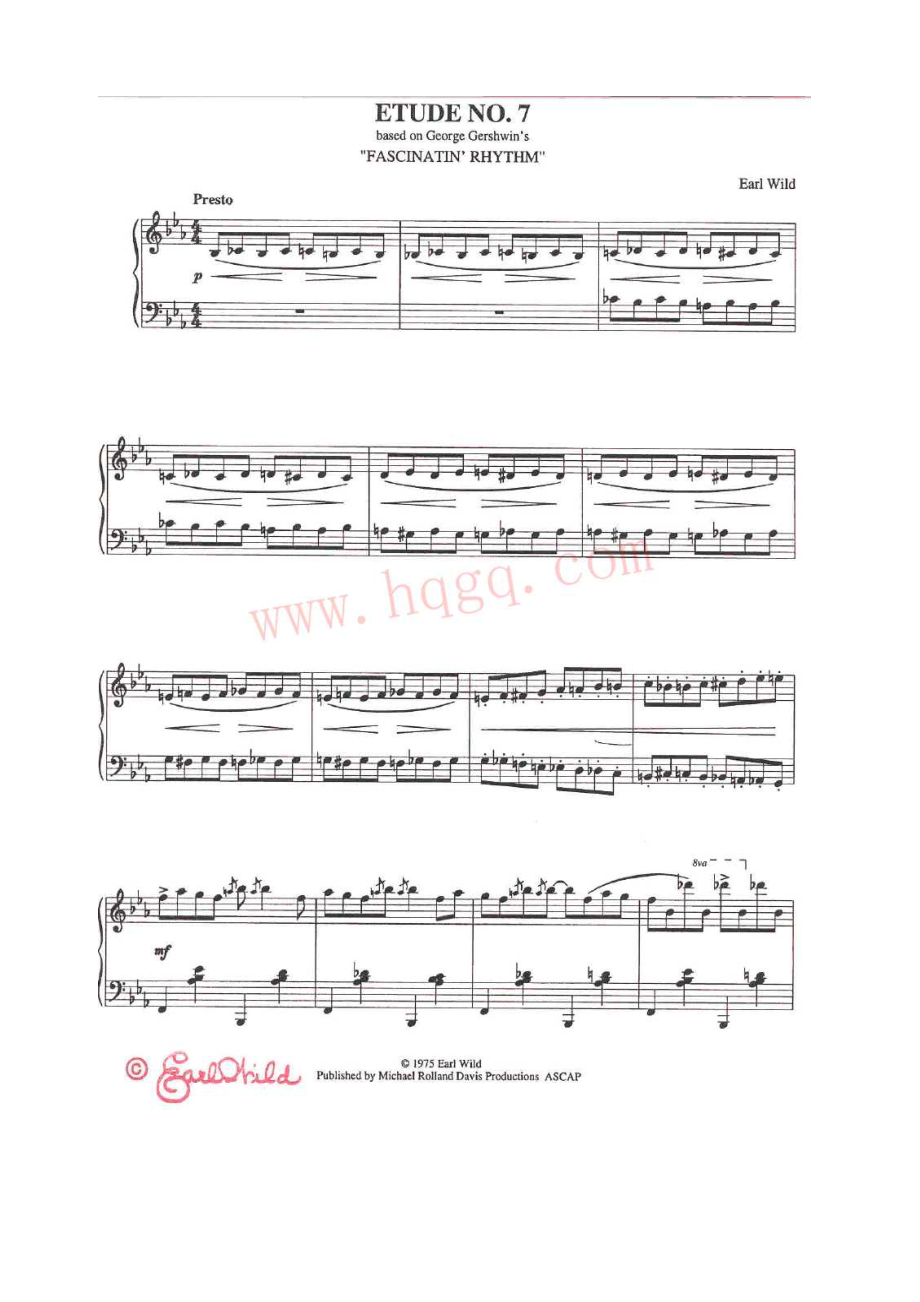 格什温练习曲 Gershwin Etudes 钢琴谱.docx_第1页