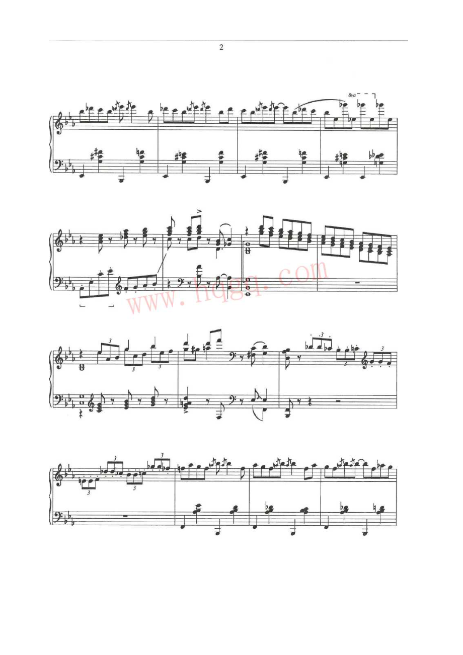 格什温练习曲 Gershwin Etudes 钢琴谱.docx_第2页