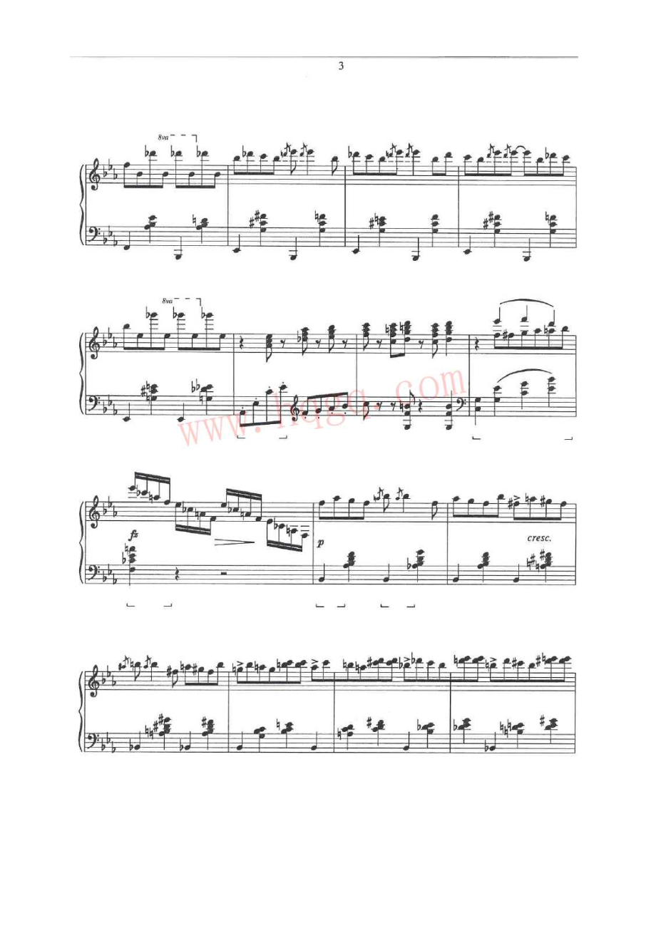 格什温练习曲 Gershwin Etudes 钢琴谱.docx_第3页