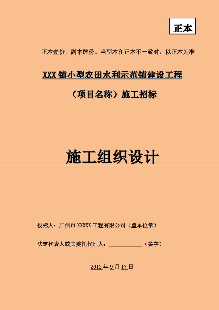 小型农田水利示范镇建设工程施工组织设计.doc_第1页