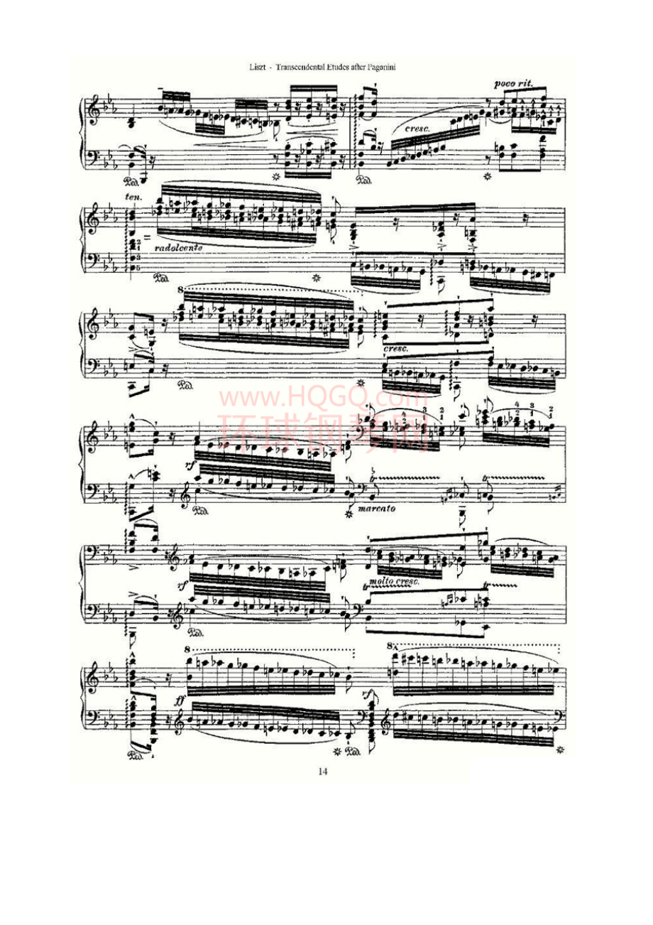 李斯特六首帕格尼尼练习曲之（二） 钢琴谱.docx_第2页