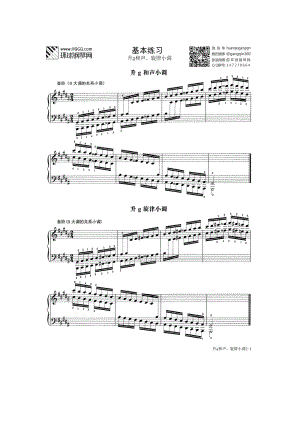 基本练习 第六套 升g和声、旋律小调（选自武汉音乐学院钢琴考级教程八级） 钢琴谱.docx