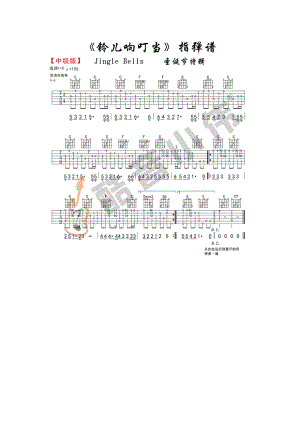 铃儿响叮当指弹独奏吉他谱六线谱 酷音小伟教学版 吉他谱.docx