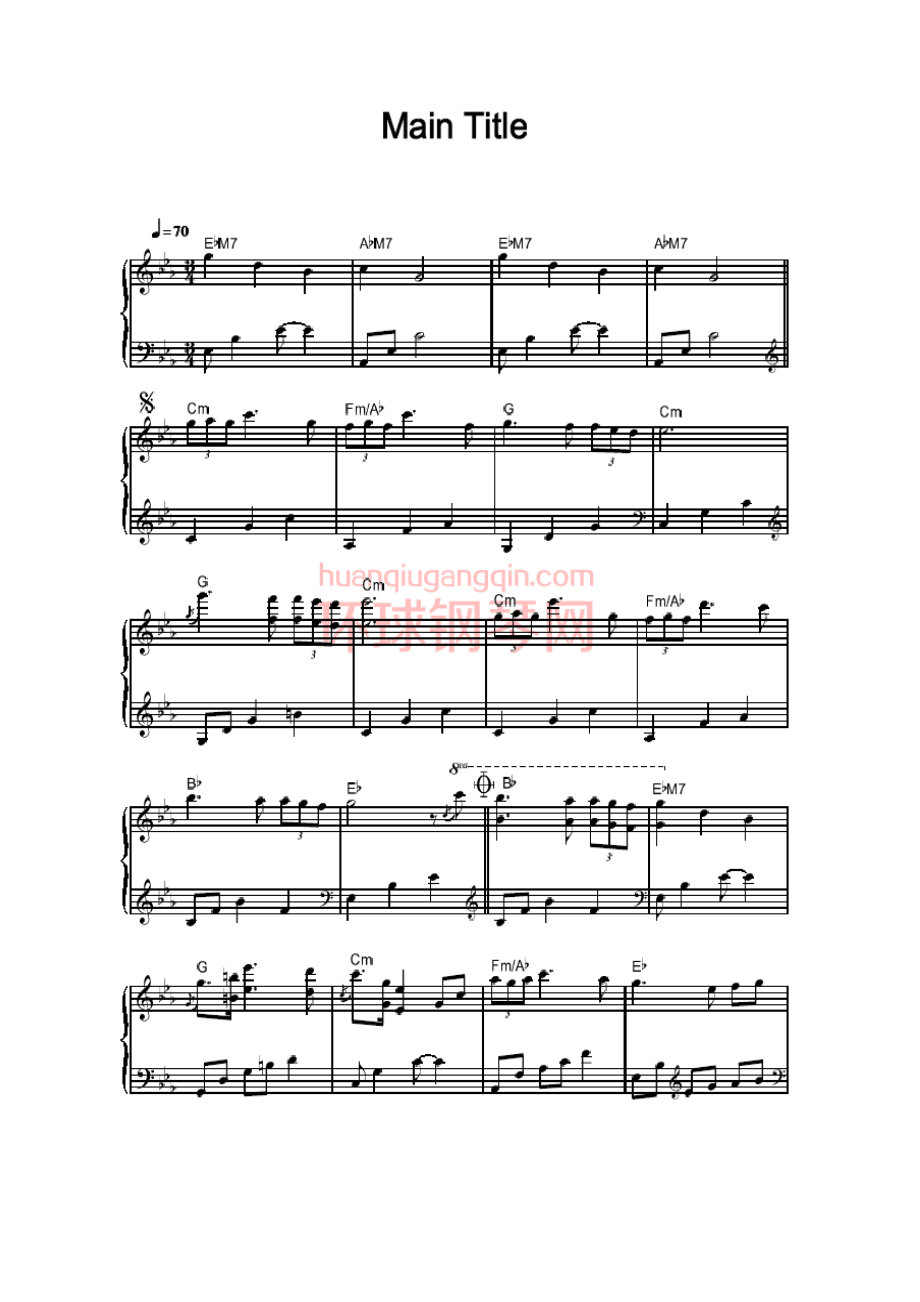 Main Title（韩剧《夏日香气》片头音乐） 钢琴谱.docx_第1页