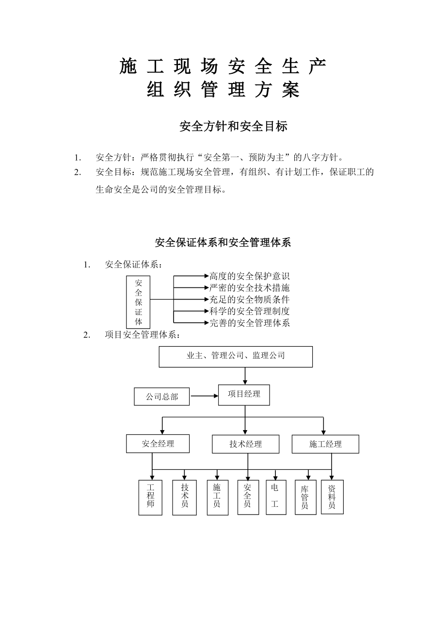 施工现场安全生产组织管理方案.doc_第1页