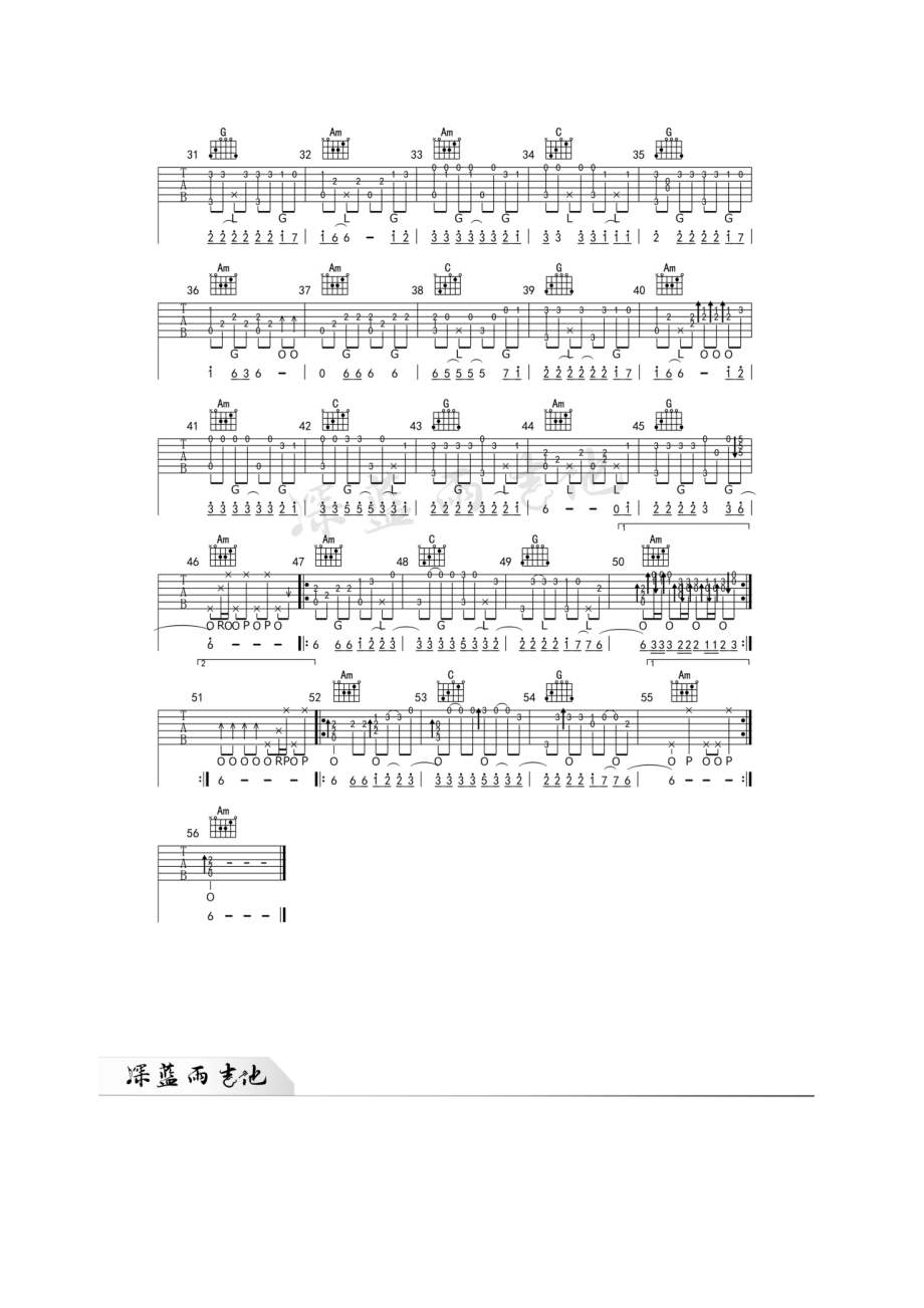 指弹抖音洗脑神曲Achim Reichel.《Aloha Heja He》指弹吉他谱 C调深蓝雨吉他编配制作学习的朋友请参考深蓝雨老师的视频演示及教学 吉他谱.docx_第2页