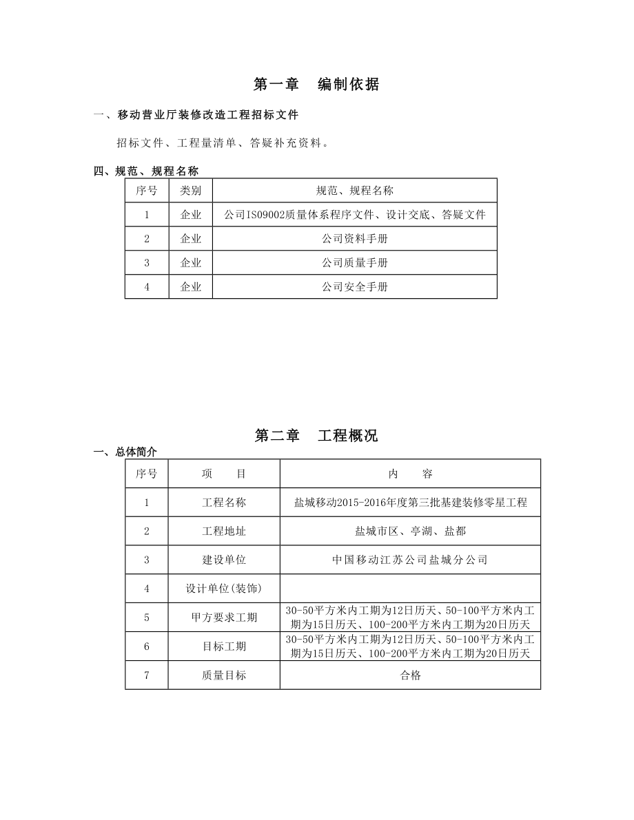 移动营业厅装修施工组织设计().doc_第1页