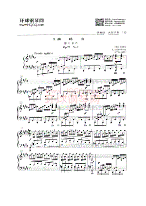 D3 奏鸣曲 第三乐章 Op.27 No.2 钢琴谱.docx