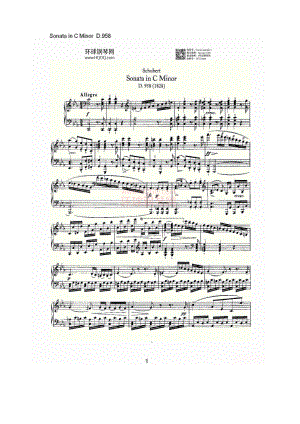 Sonata in C Minor D.958（C小调奏鸣曲 D.958） 钢琴谱.docx