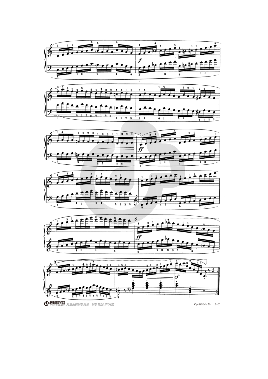 车尔尼《流畅练习曲 Op.849》——No.30 钢琴谱.docx_第2页