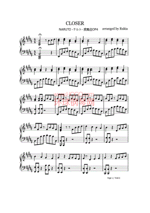 CLOSER 钢琴谱.docx