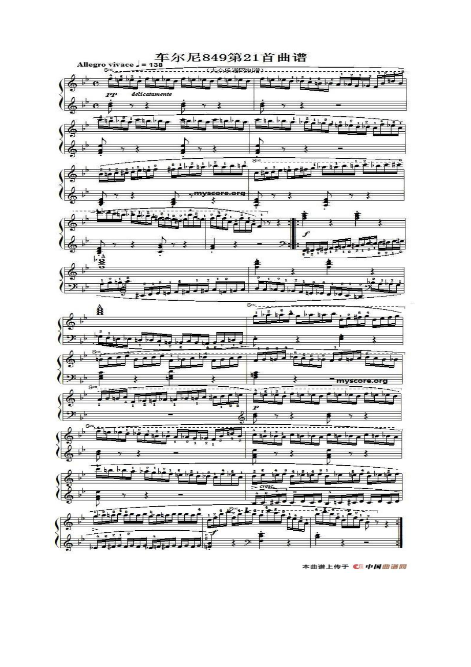 车尔尼849第21首曲谱及练习指导 钢琴谱.docx_第1页