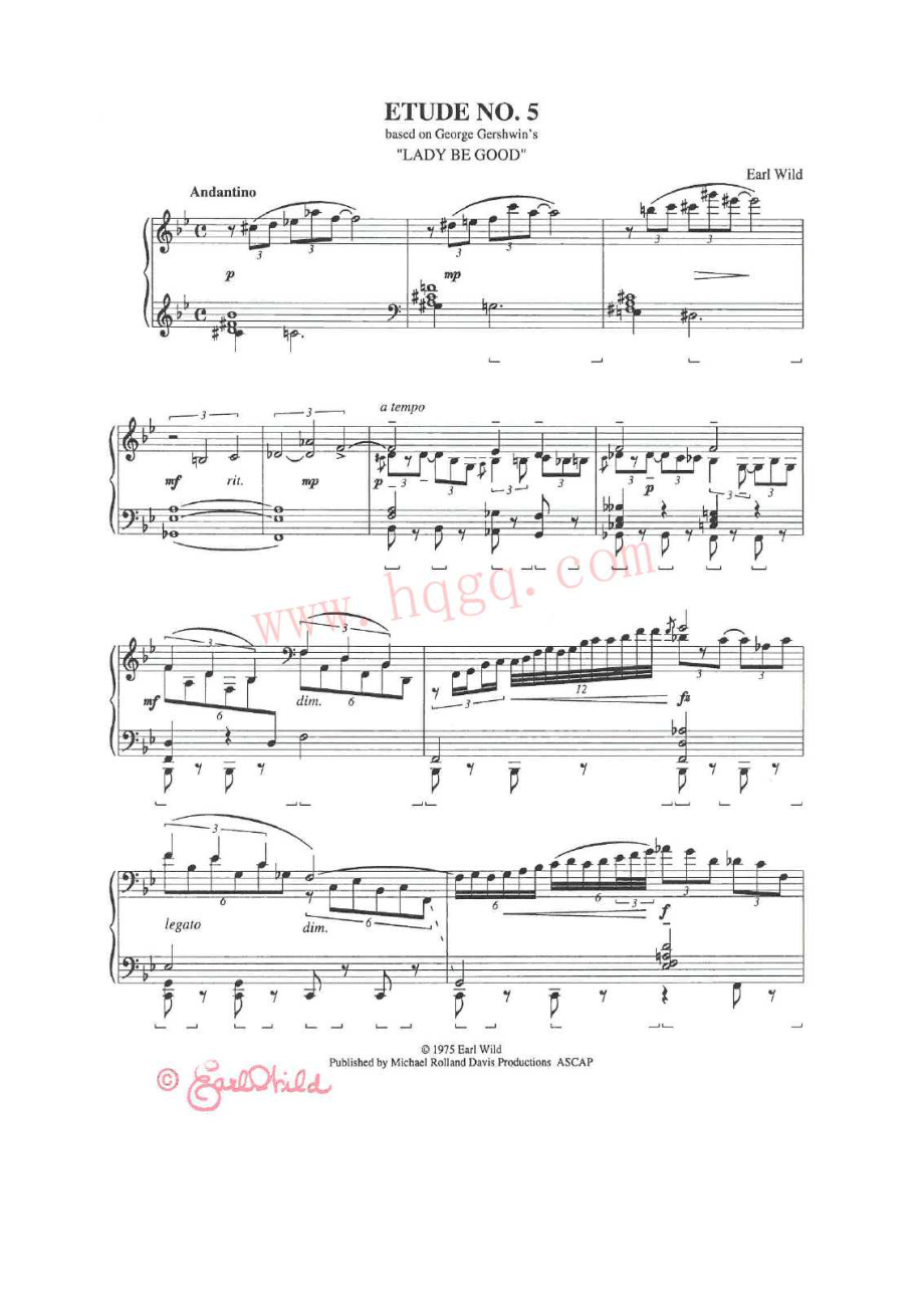 格什温练习曲 Gershwin Etudes 钢琴谱_4.docx_第1页