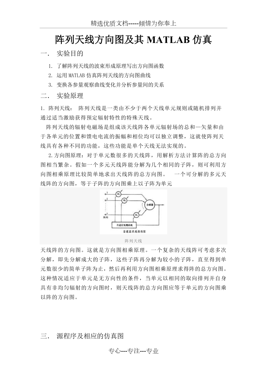 阵列天线方向图及其MATLAB仿真.doc_第1页