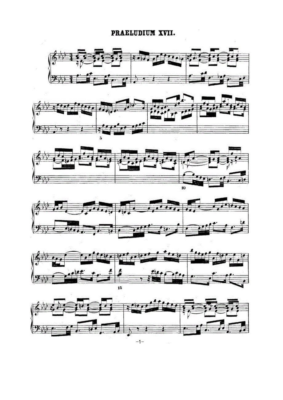 巴赫《平均律钢琴曲集·第二卷》之前奏曲（NO.17） 钢琴谱.docx_第1页