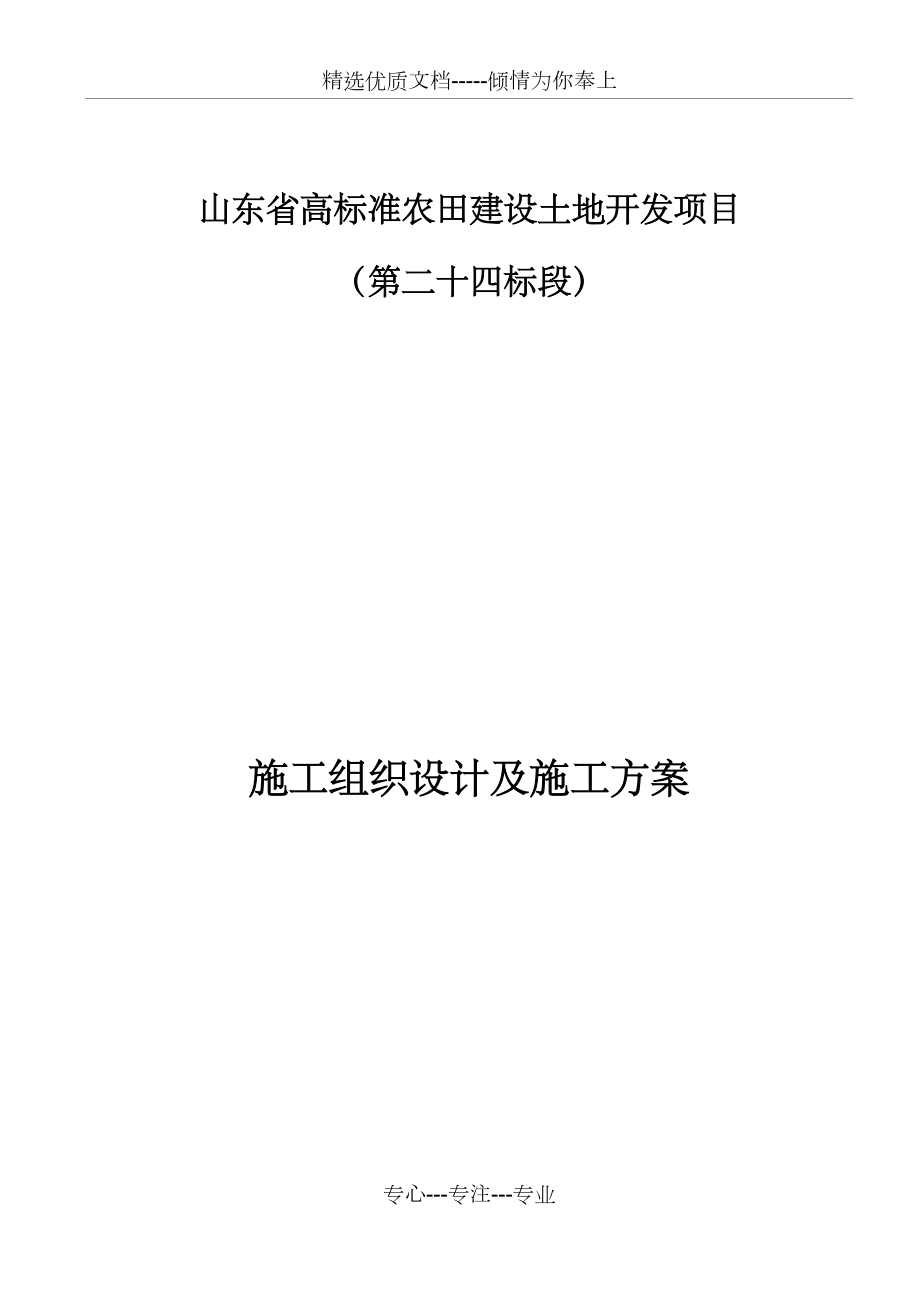 高标准农田建设施工组织设计.docx_第1页