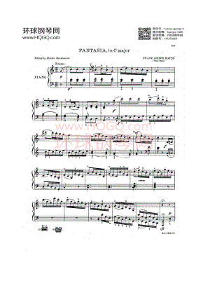C大调幻想曲 Fantasia in C Haydn 钢琴谱.docx