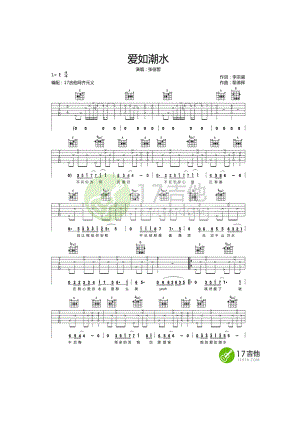 爱如潮水吉他谱六线谱 张信哲 E调原版高清弹唱谱张信哲《爱如潮水》大家应该都不陌生一首非常经典的老歌了目前网上都是一些不清晰不准确的谱 吉他谱.docx