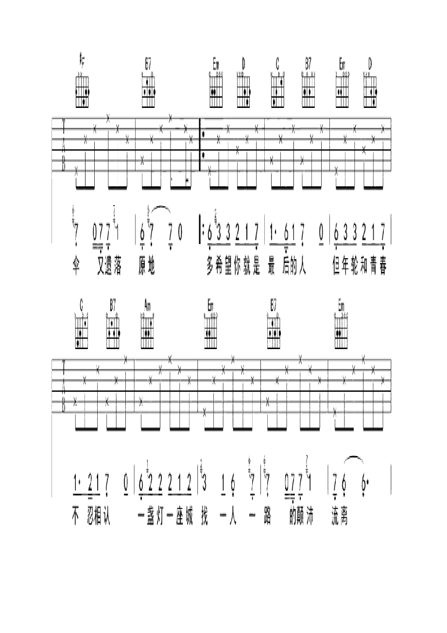 林宥嘉《全世界谁倾听你》 吉他谱.docx_第2页